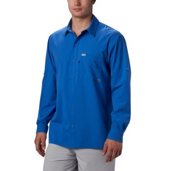 Columbia Overhemd Heren, PFG Zero Rules Woven Long Sleeve Blauw, 57WVLCXQF